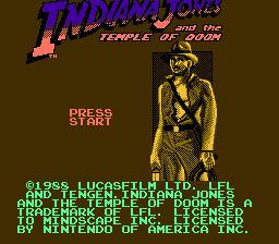 Indiana Jones and the Temple of Doom Title Screen